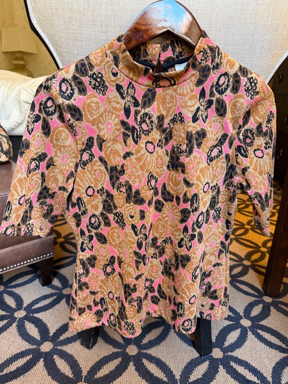 Maeve Anthropologie Floral Jacquard Mock Neck Top M - Picture 2 of 6